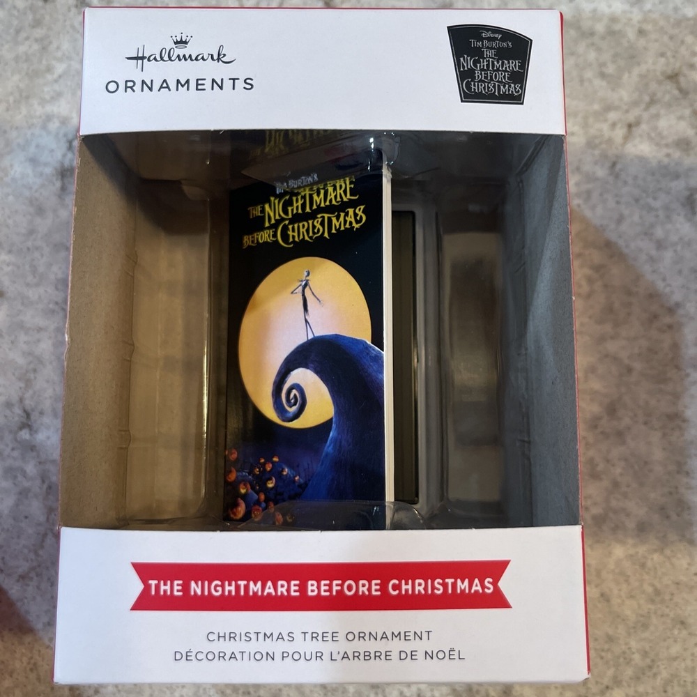 Hallmark Disney Nightmare Before Christmas Retro Video Case Holiday Ornament VCR